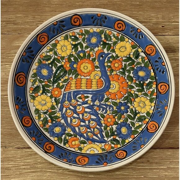 Keramik Archangeles Rhodes Peacock Collectors Plate Greece - Picture 1 of 4